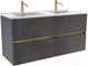 Миниатюра изображения товара Тумба с умывальником ЗОВ Лира 120 / L120MWFMLGVG-OL120 (грифель глянец)