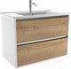 Миниатюра изображения товара Тумба с умывальником ЗОВ Парма 60 / P60LWP0MHMC1A-OL60 (белый/галифакс)