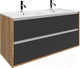 Миниатюра изображения товара Тумба с умывальником ЗОВ Парма 120 / P120LHO0MBPMC1A-OL120 (дуб/черный)