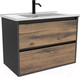 Миниатюра изображения товара Тумба с умывальником ЗОВ Парма 60 / P60LAN0MAMC1B-OL60 (антрацит/аттик)