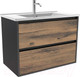 Миниатюра изображения товара Тумба с умывальником ЗОВ Парма 80 / P80LAN0MAMC1B-OL80 (антрацит/аттик)