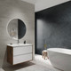 Миниатюра изображения товара Тумба с умывальником ЗОВ Парма 100 / P100LA0MWMC1A-OL100 (аттик/белый матовый/алюминий)