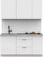 Миниатюра изображения товара Кухонный гарнитур Интермебель Микс Топ-2 1.6м (белый премиум/мрамор лацио белый)