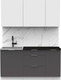 Миниатюра изображения товара Кухонный гарнитур Интермебель Микс Топ-2 1.6м (белый премиум/графит серый/тунис)