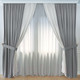 Миниатюра изображения товара Комплект штор СуперТекСтиль Флора 360x270 (2 портьеры 180x270, серый/молочный)