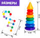 Миниатюра изображения товара Развивающий игровой набор Соломон Пирамидка 7 колец с конусом / 9490530