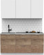 Миниатюра изображения товара Кухонный гарнитур Интермебель Микс Топ-3 1.7м (белый премиум/дуб каньон/мрамор лацио белый)