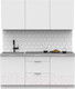 Миниатюра изображения товара Кухонный гарнитур Интермебель Микс Топ-4 1.8м (белый премиум/мрамор лацио белый)