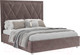 Миниатюра изображения товара Полуторная кровать Mebel-Ars Треви 140 (бархат серо-шоколадный Star Velvet 60 Coffee)