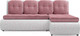 Миниатюра изображения товара Диван угловой Mebel-Ars Кормак (велюр пудра НВ-178 18/экокожа белый)