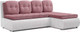 Миниатюра изображения товара Диван угловой Mebel-Ars Кормак (велюр пудра НВ-178 18/экокожа белый)