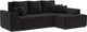 Миниатюра изображения товара Диван угловой Mebel-Ars Каскад правый (велюр черный НВ-178 17)
