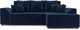 Миниатюра изображения товара Диван угловой Mebel-Ars Каскад правый (темно-синий/Luna 034)