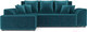 Миниатюра изображения товара Диван угловой Mebel-Ars Каскад левый (бархат сине-зеленый Star Velvet 43 Black Green)