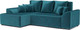 Миниатюра изображения товара Диван угловой Mebel-Ars Каскад левый (бархат сине-зеленый Star Velvet 43 Black Green)