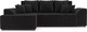 Миниатюра изображения товара Диван угловой Mebel-Ars Каскад левый (велюр черный НВ-178 17)