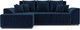 Миниатюра изображения товара Диван угловой Mebel-Ars Каскад левый (темно-синий/Luna 034)
