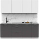 Миниатюра изображения товара Кухонный гарнитур Интермебель Микс Топ-6 2.1м (белый премиум/графит серый/мрамор лацио белый)