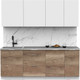 Миниатюра изображения товара Кухонный гарнитур Интермебель Микс Топ-6 2.1м (белый премиум/дуб каньон/мрамор лацио белый)