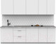 Миниатюра изображения товара Кухонный гарнитур Интермебель Микс Топ-9 2.6м (белый премиум/мрамор лацио белый)