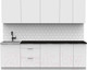 Миниатюра изображения товара Кухонный гарнитур Интермебель Микс Топ-9 2.6м (белый премиум/тунис)