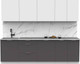 Миниатюра изображения товара Кухонный гарнитур Интермебель Микс Топ-9 2.6м (белый премиум/графит серый/венато)