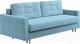 Миниатюра изображения товара Диван Сонум Sсandy 110x235 (рогожка голубой/бук)