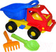 Миниатюра изображения товара Набор игрушек для песочницы Полесье Самосвал Кузя-2 с совком и грабельками / 2808