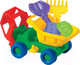Миниатюра изображения товара Набор игрушек для песочницы Полесье Самосвал Кузя-2 с совком, грабельками и формочками / 2945
