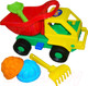 Миниатюра изображения товара Набор игрушек для песочницы Полесье Самосвал Кузя-2 с совком, грабельками и формочками / 2945