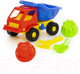 Миниатюра изображения товара Набор игрушек для песочницы Полесье Самосвал Кузя-2 с совком, грабельками и формочками / 2945