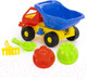 Миниатюра изображения товара Набор игрушек для песочницы Полесье Самосвал Кузя-2 с совком, грабельками и формочками / 2945