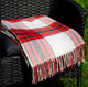 Миниатюра изображения товара Плед Vladi Палермо 140x200 / 50109 (белый/красный/антрацит в клетку с кистями)