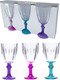 Миниатюра изображения товара Набор бокалов Herevin Foot Paited 131602-004 (3шт, фиолетовый/розовый/голубой)