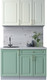 Миниатюра изображения товара Кухонный гарнитур Интерлиния Мила Шато 1.2А (белый/мята/бискайская сосна)