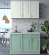 Миниатюра изображения товара Кухонный гарнитур Интерлиния Мила Шато 1.2А (белый/мята/бискайская сосна)