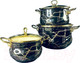 Миниатюра изображения товара Набор кастрюль Lenardi Черный мрамор 776-053