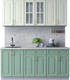 Миниатюра изображения товара Кухонный гарнитур Интерлиния Мила Шато 1.8А (белый/мята/бискайская сосна)