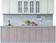 Миниатюра изображения товара Кухонный гарнитур Интерлиния Мила Шато 2.7А (белый/луна/серый каспий)