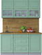 Миниатюра изображения товара Кухонный гарнитур Интерлиния Мила Шато 1.6Б (мята/мята/дуб бунратти)