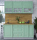 Миниатюра изображения товара Кухонный гарнитур Интерлиния Мила Шато 1.7Б (мята/мята/дуб бунратти)