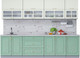Миниатюра изображения товара Кухонный гарнитур Интерлиния Мила Шато 2.9Б (белый/мята/бискайская сосна)