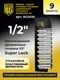 Миниатюра изображения товара Набор головок слесарных BERGER SuperLock 1/2" 8-17мм / BG2030 (9 предметов)