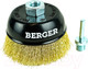Миниатюра изображения товара Щетка для электроинструмента BERGER Чашеобразная 100мм гайка М14 + хвостовик 6 мм / BG1741 (латунированная сталь 0.3 мм)