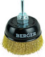 Миниатюра изображения товара Щетка для электроинструмента BERGER Чашеобразная 100мм гайка М14 + хвостовик 6 мм / BG1741 (латунированная сталь 0.3 мм)
