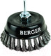 Миниатюра изображения товара Щетка для электроинструмента BERGER Чашеобразная 125мм гайка М14 + хвостовик 6мм / BG1745 (витая оцинкованная сталь 0.5мм)