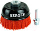 Миниатюра изображения товара Щетка для электроинструмента BERGER Чашеобразная 100мм гайка М14 + хвостовик 6мм / BG1747 (абразивный нейлон 1.2мм)