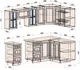 Миниатюра изображения товара Кухонный гарнитур Interline Мила Шато 1.5x2.4 правая (белый/луна/серый каспий)