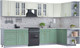 Миниатюра изображения товара Кухонный гарнитур Интерлиния Мила Шато 1.7x3.4 правая (белый/мята/бискайская сосна)