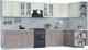 Миниатюра изображения товара Кухонный гарнитур Интерлиния Мила Шато 1.7x3.6 правая (белый/луна/серый каспий)